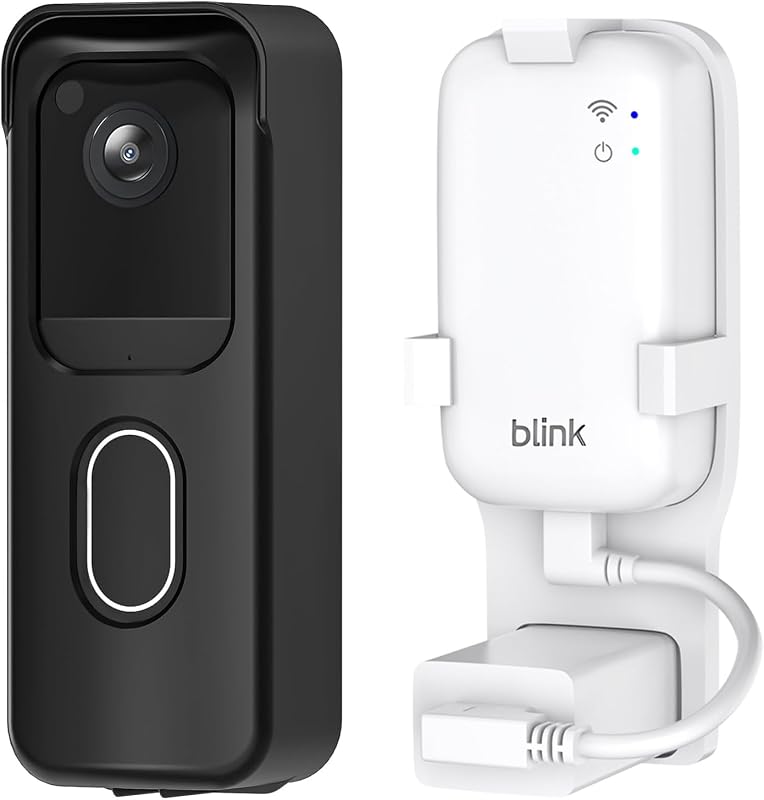 No Drill Door Mount for Blink Video Doorbell (2025 2nd Gen), with Outlet Wall Mount for Blink Sync Module Core, No Screws Camera Mounting Bracket Accessories for Doorbell Security System