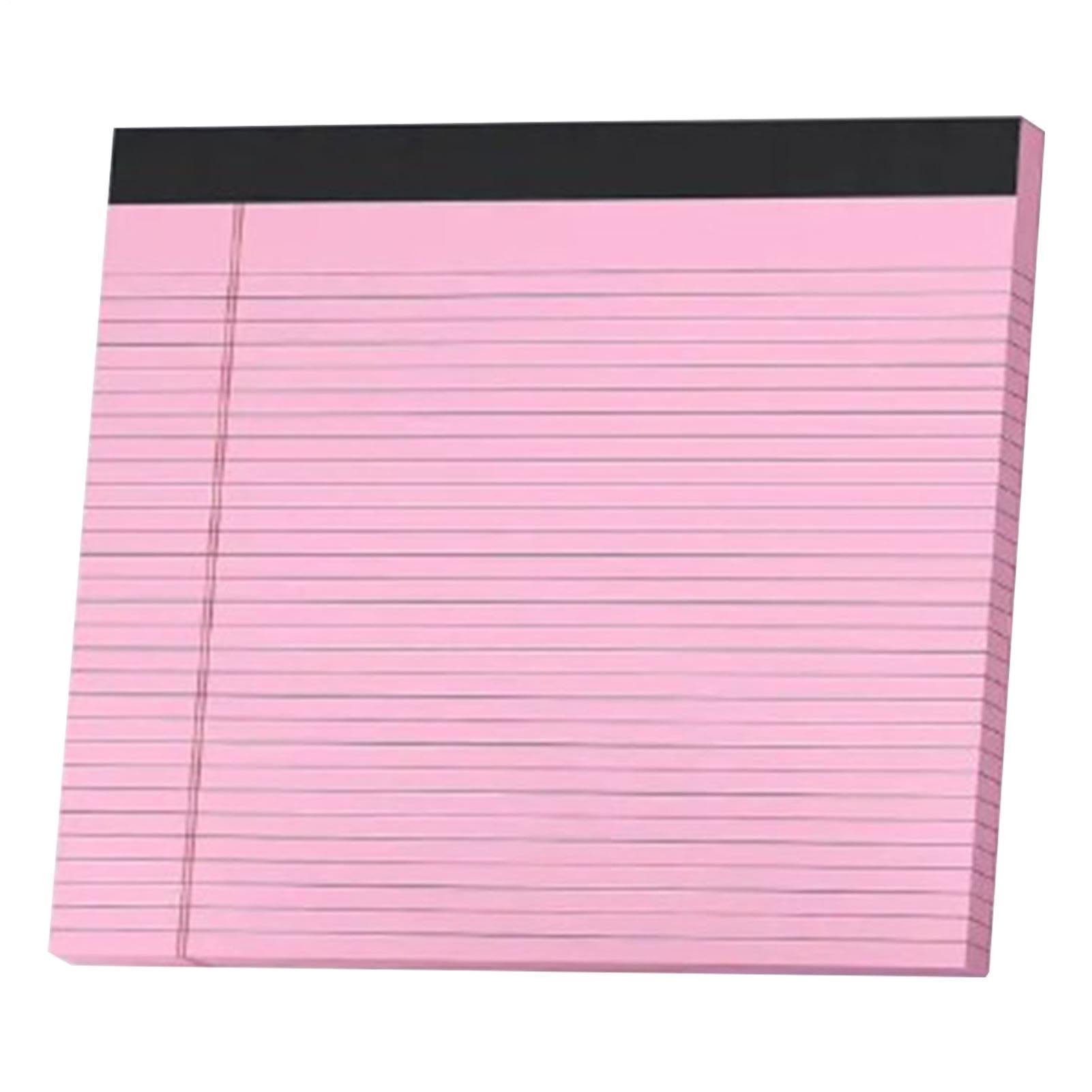 Wide Legal Pads, With Clean Tear Convenience, 24x27x5cm, Landscape Pink Purple Blue Green Yellow College Ruled Note Pad, Wide Ruled Legal Notebook, 30 Sheet Capacity, For School