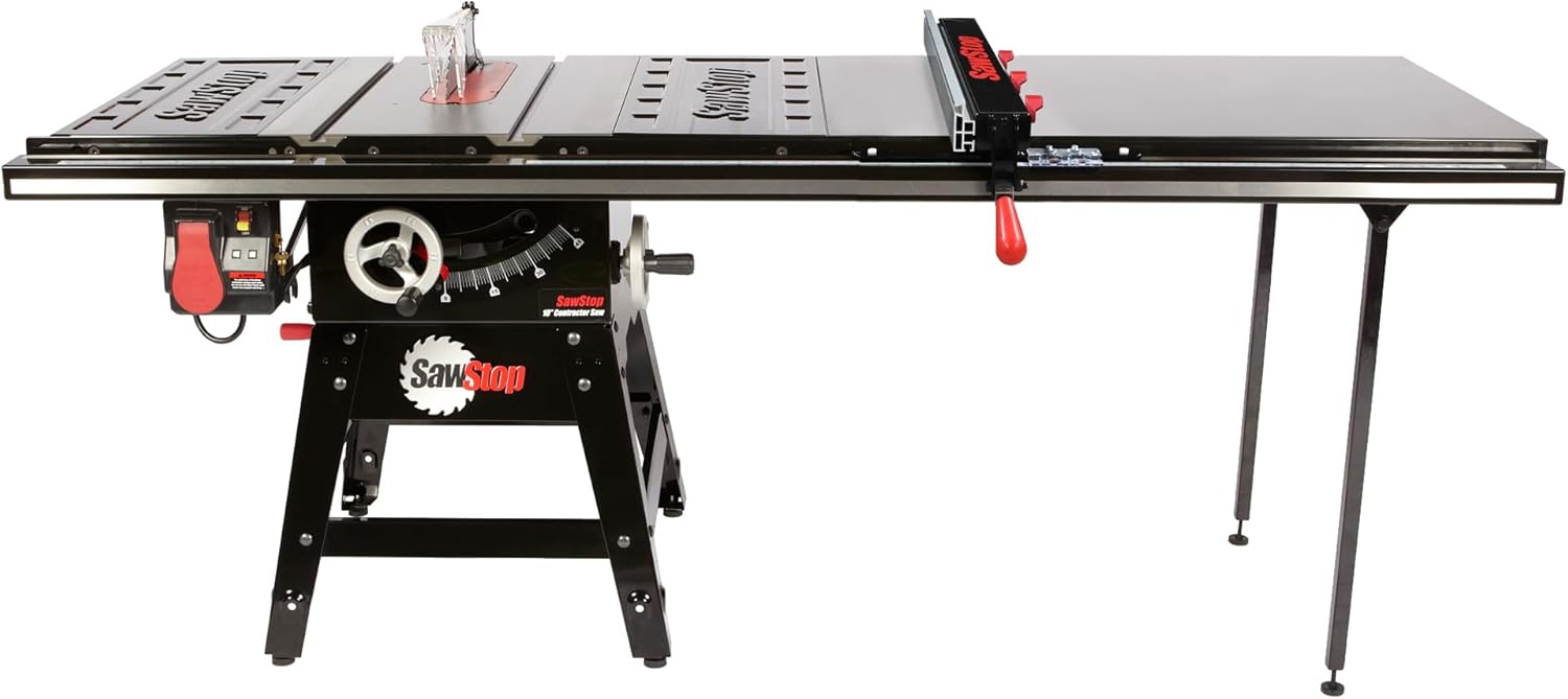 Contractor 1.75HP Saw with 52” Professional T-Glide Advance Fence, Rails & Extension Table