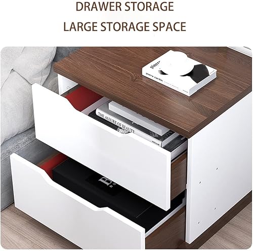 Miniatura 4 de Mesitas de noche modernas de madera maciza con 3 cajones, mesita de noche de maderaorganizador de armario para espacios pequeños, dormitorio para