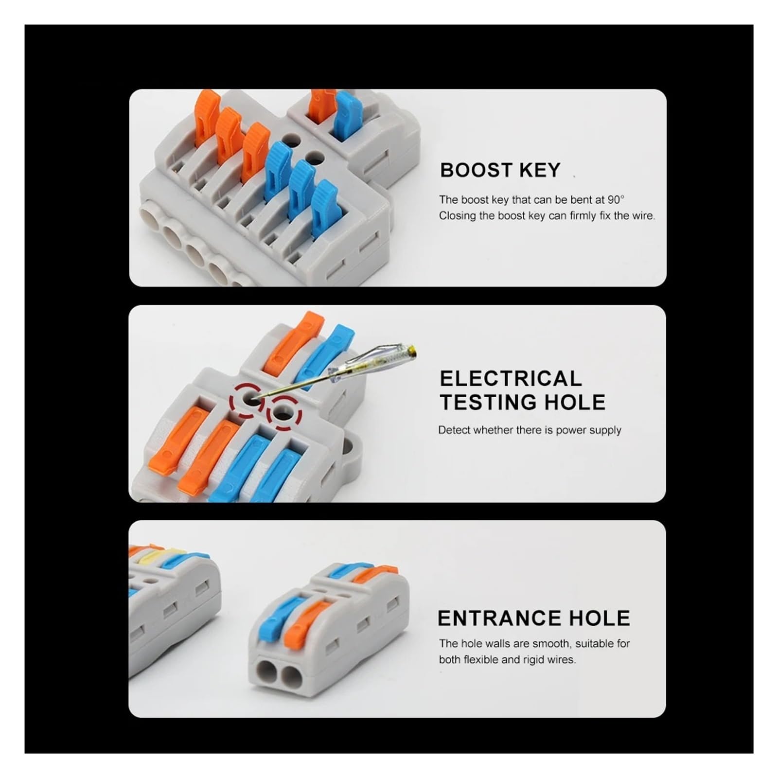 Connettore Del Cavo A Sgancio Rapido 5/10/30/50 Pezzi, Splitter For Morsettiera Di Cablaggio Universale, Accessori Elettrici Di Connessione Rapida(2 in 4 out,30pcs)