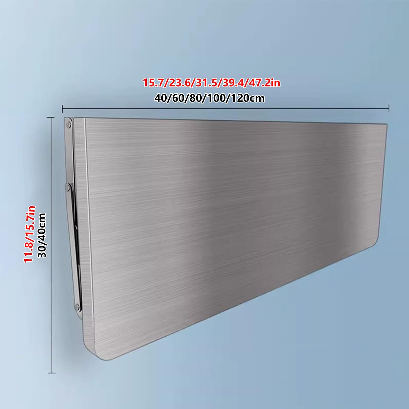 Tavolo pieghevole da parete in acciaio inox, salvaspazio, per studio, casa, ufficio, cucina, soluzione versatile per postazione di lavoro