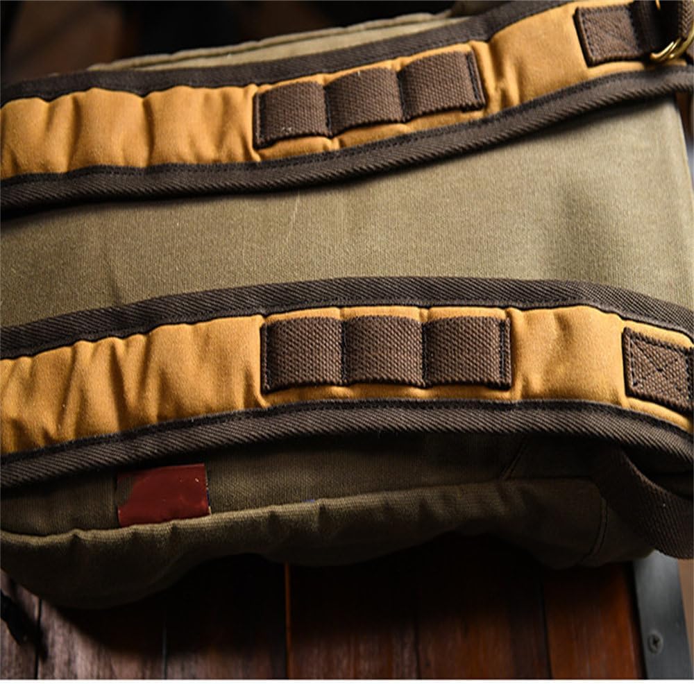 [HFLJTHD] ワックスキャンバスアウトドアハイキング縦型メンズ＆レディースレトロバイク防水バックパック