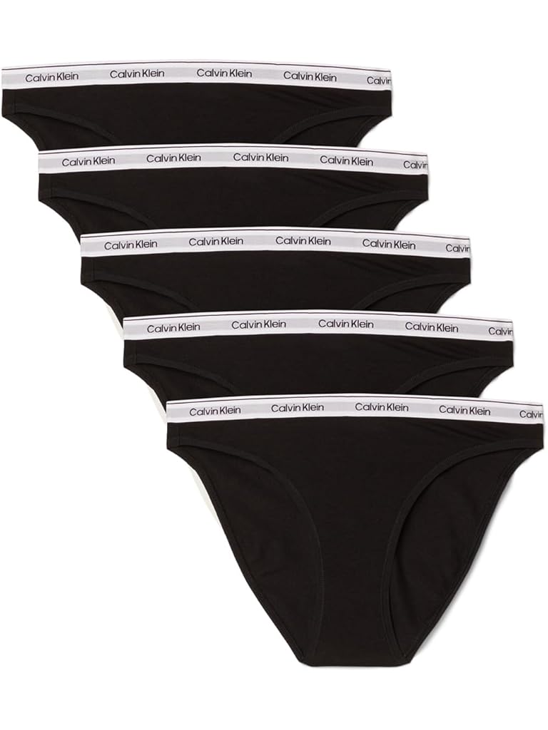 Black Calvin Klein Icon Logo 5-Pack Bikini