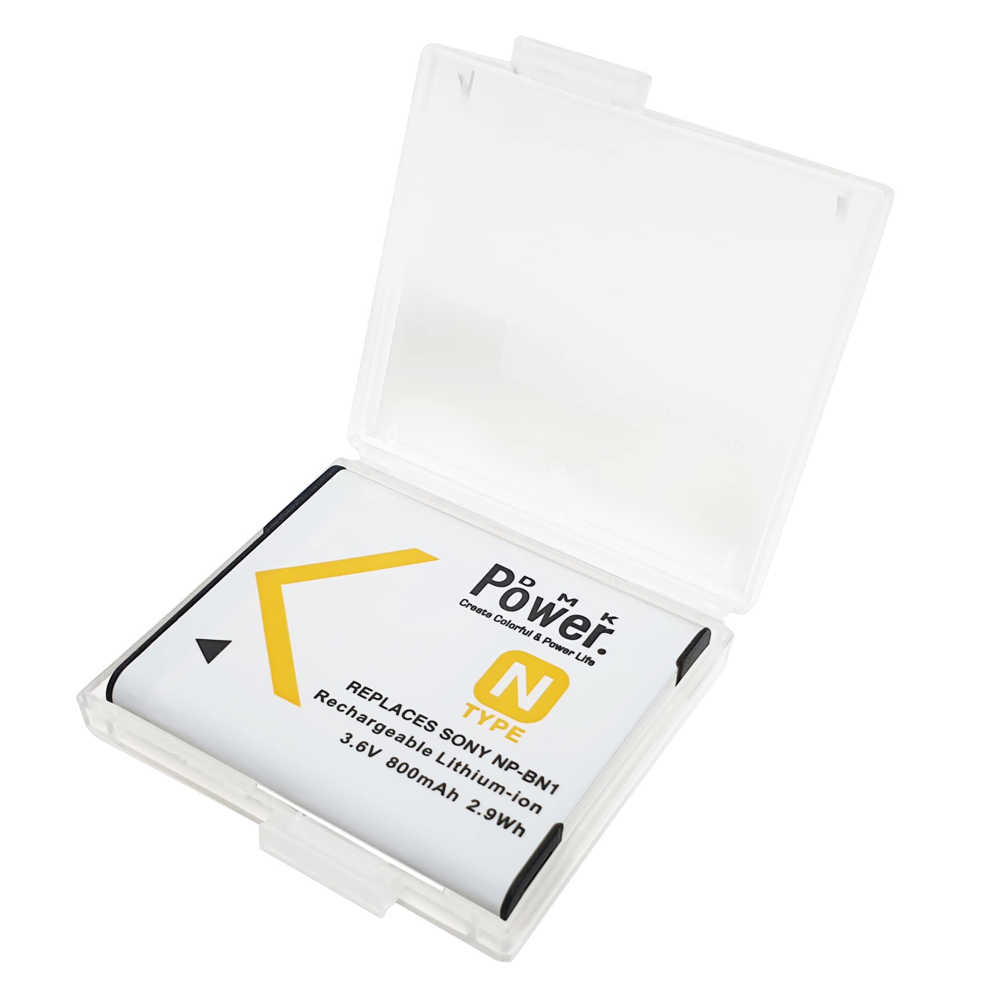 DMK Power NP-BN1 (800mAh) Battery with Battery Protection Box Compatible with Sony DSC-QX10, DSC-QX30, DSC-QX100, DSC-TX100V, DSC-TX200V, DSC-W800, DSC-W810, DSC-W830, DSC-WX150, DSC-WX220 ect,