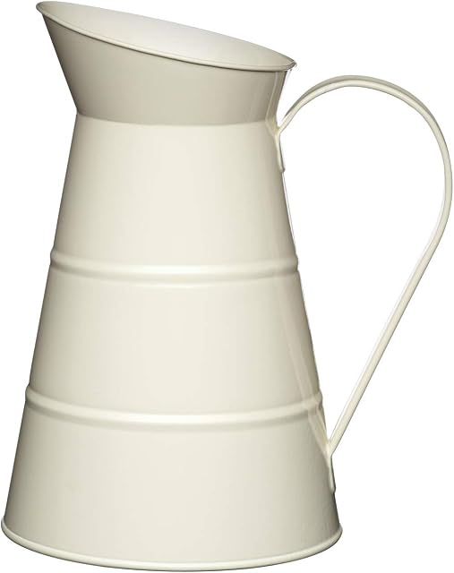 KitchenCraft Living Nostalgia Large Metal Jug, 2.3 L (4 Pints) - Antique Cream