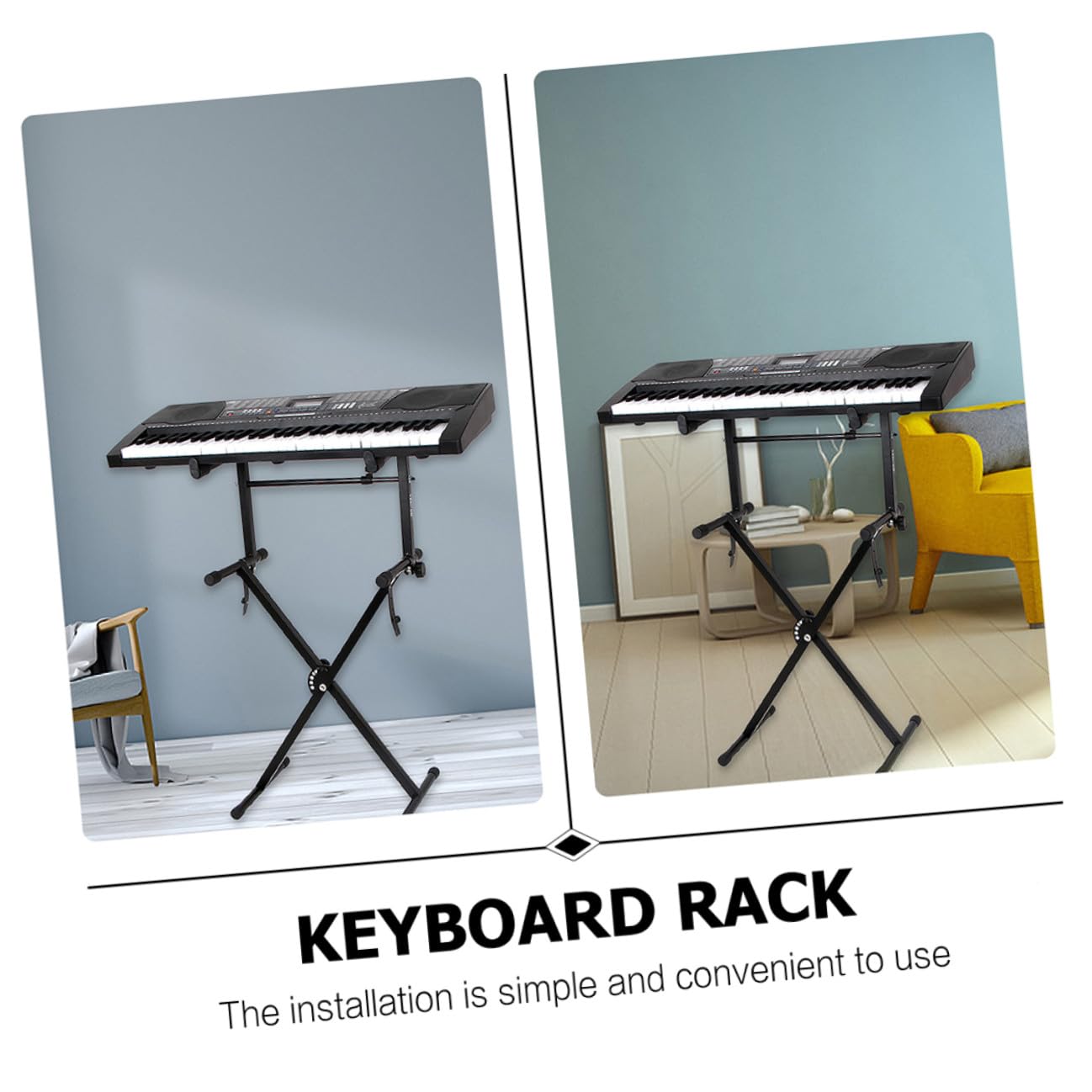Baluue 2 set Supporto Tastiera Rialzato per Pianoforti Digitali Stand e Antiscivolo Custodia Compatta per Musicisti Professionisti e Amatori