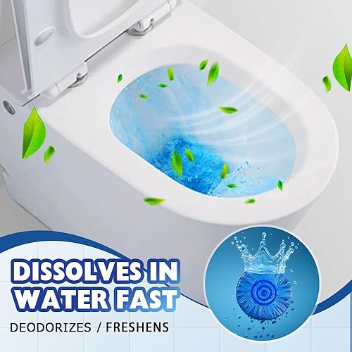 Miniatura 4 de Limpiador automático de inodoro, tabletas de limpieza de inodoro 2025, limpiador de tanque de larga duración para baño, práctico desodorante azul,