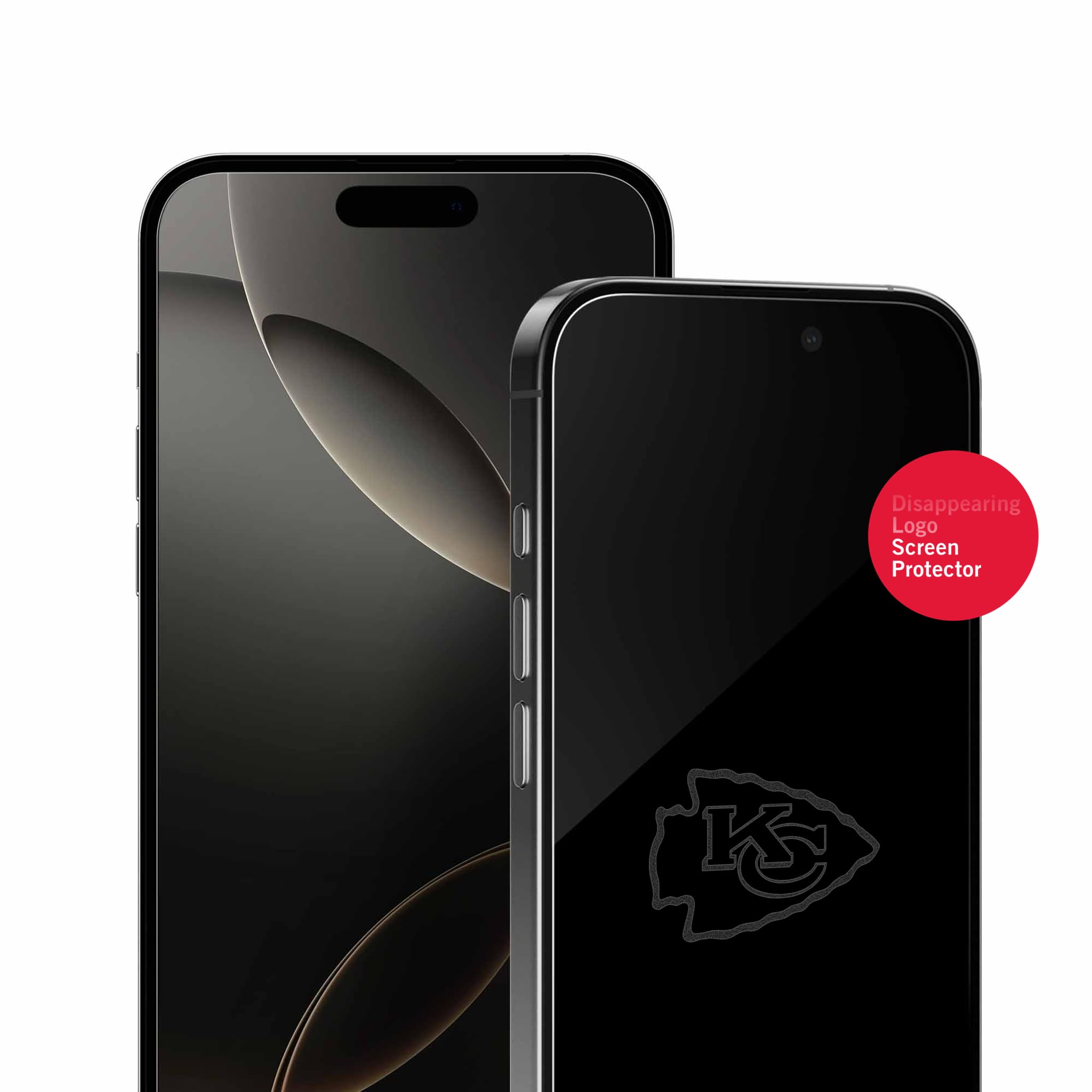Screen Skinz - Pellicola protettiva NFL Kansas City Chiefs per iPhone 14 Pro Max, in vetro temperato con licenza ufficiale, design personalizzato con logo a scomparsa, compatibile con custodie,