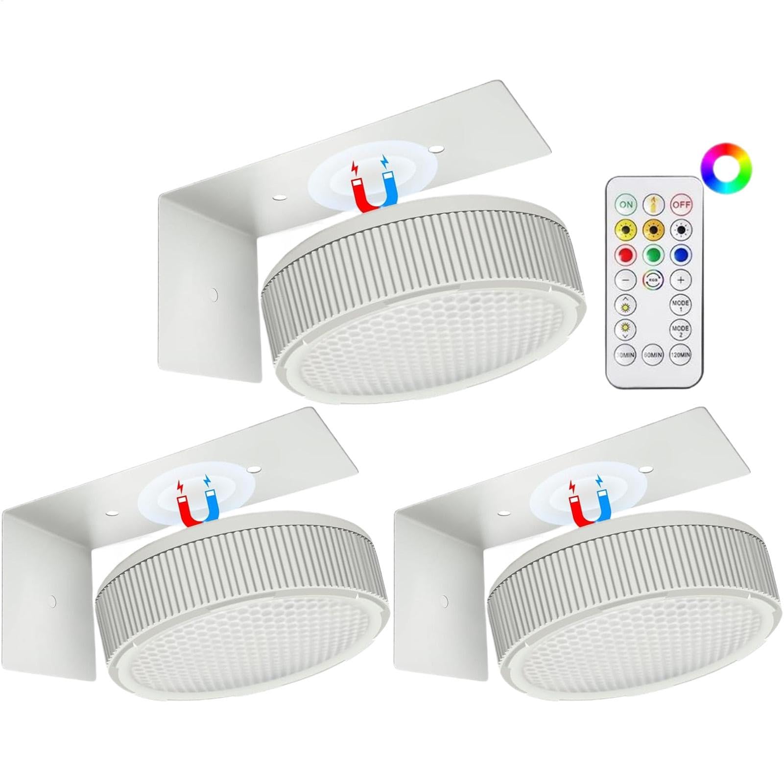 Luci Per Quadri Ricaricabili Da Parete 3x,Remoto Control Art Displa Lampada Novità,Luci A Disco,Dimmerabili E Timer,Illuminazione Artistica Per Dipinti Senza Fili,Luce Per Esposizione Artistica