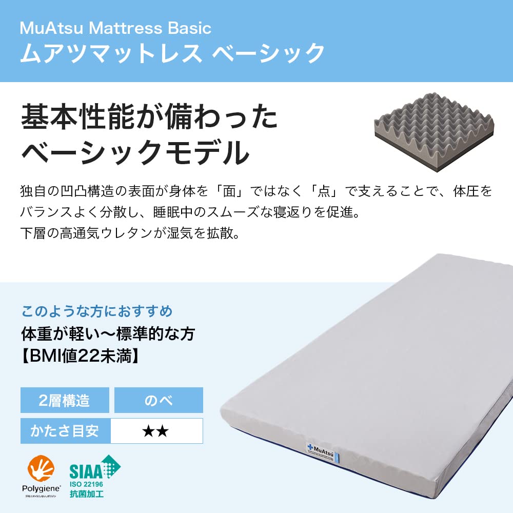 ムアツ マットレス ベーシック セミダブル MuAtsu Mattress送料込