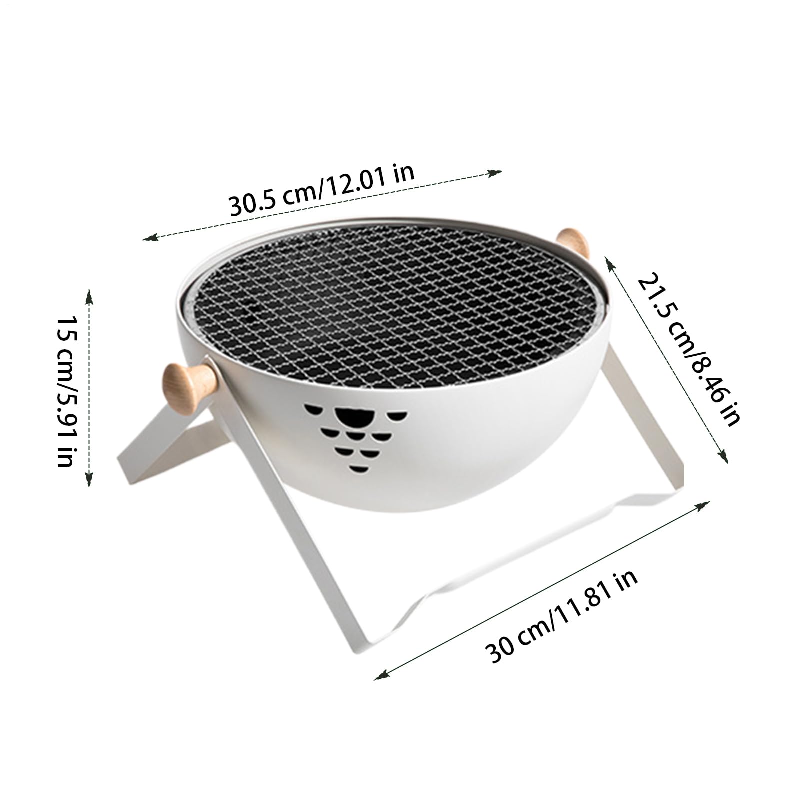 Barbacoa De Carbón Plegable y Portátil A Mano | Parrilla De Barbacoa Con Mango Anti Quemaduras Para Exteriores Jardín Camping Viajes Picnic Carne a la Plancha y Preparación