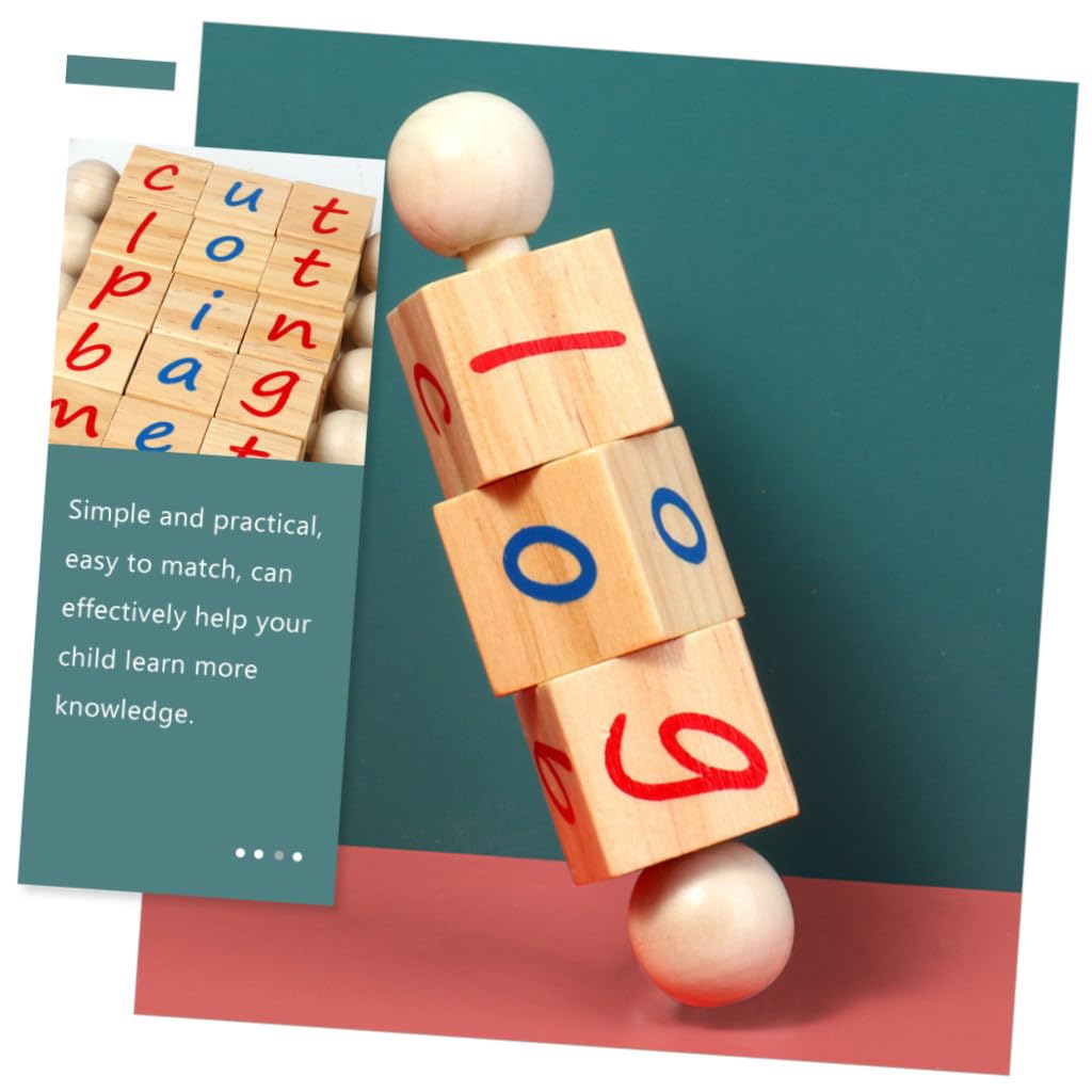 Bloques de Letras Juguete Educativo de Madera, 1 Juego, para Niños
