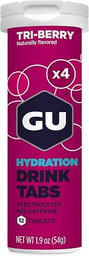 GU Energy Hydration - Tabletas de bebida con electrolitos, veganas, sin gluten y sin cafeína, bebida deportiva de resistencia mejorada para correr,