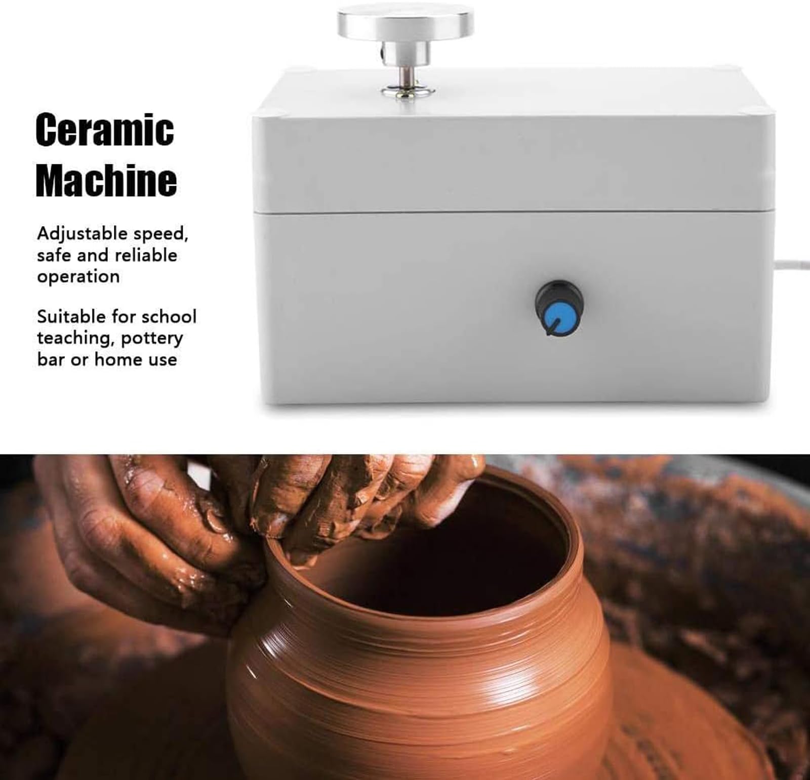CUSMA Macchina per Ceramica, Ruota per Ceramica USB da 2000 Giri/Min Mini Argilla Che Produce Artigianato in Ceramica Fai-da-Te per L'insegnamento Scolastico, Bar in Ceramica O Uso Domestico