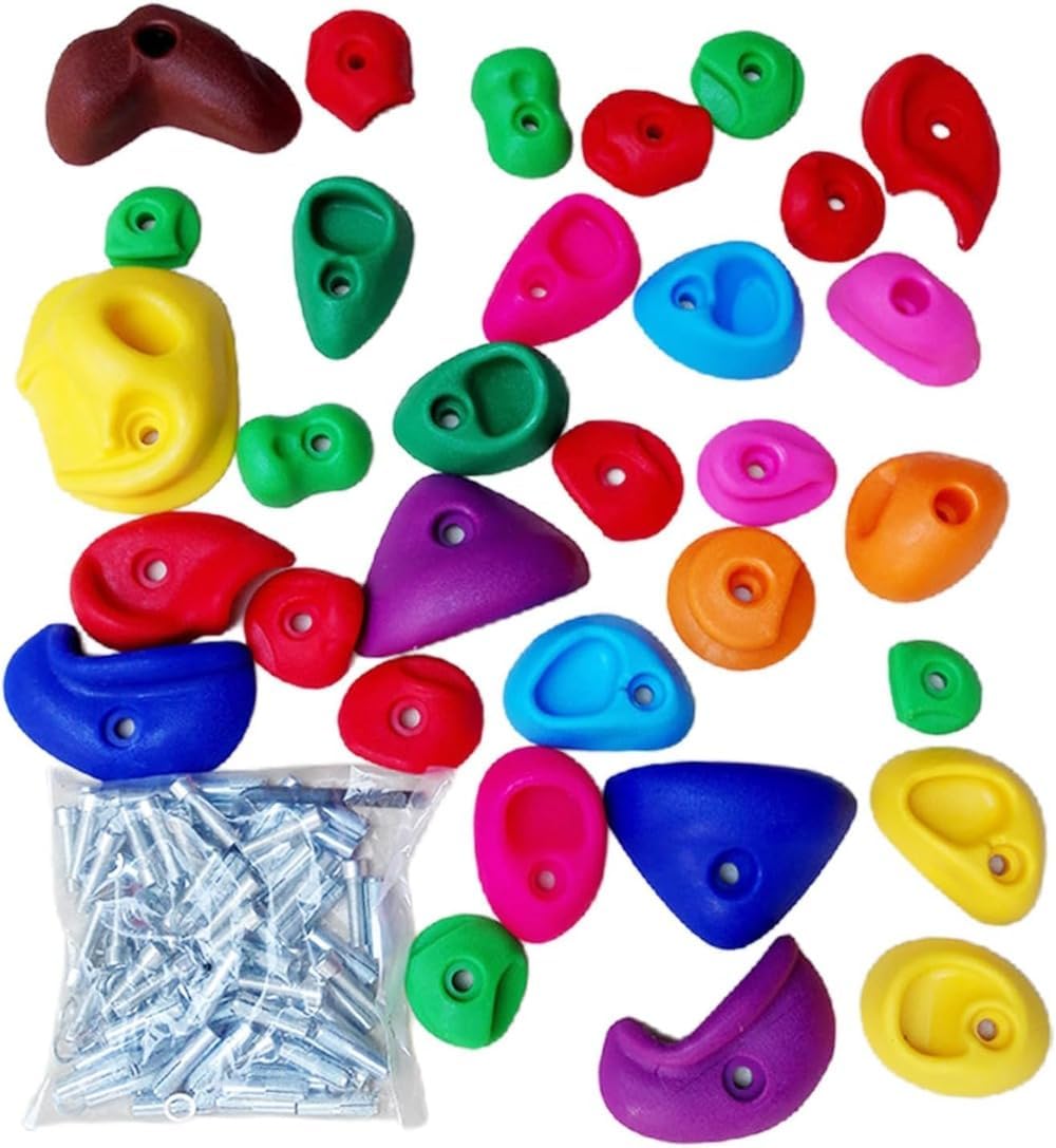 Girlmarryロックウォールホールド - 子供用室内ロッククライミングウォール - カラフル キッズ用クライミングホールド 取付