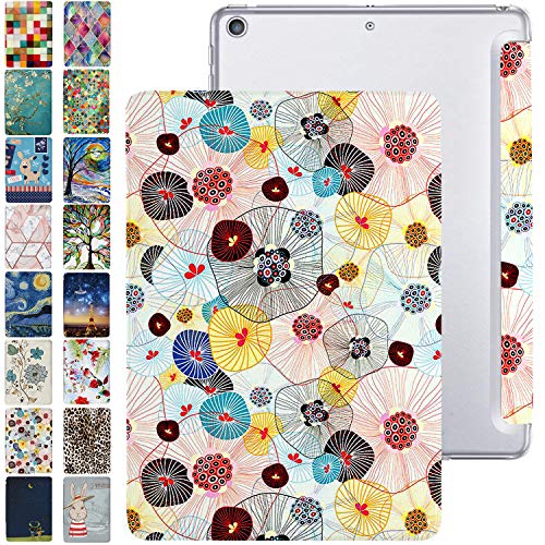 Image of DuraSafe Cases for iPad PRO 12.9 3 [ 3rd Generation 2018 ] A1876 A2014 A1895 MTHN2HN /A MTHU2HN /A MTEL2HN /A MTEM2HN /A Trifold Printed PC Lightweight Protective Clear Back Cover - Yarn Flowers