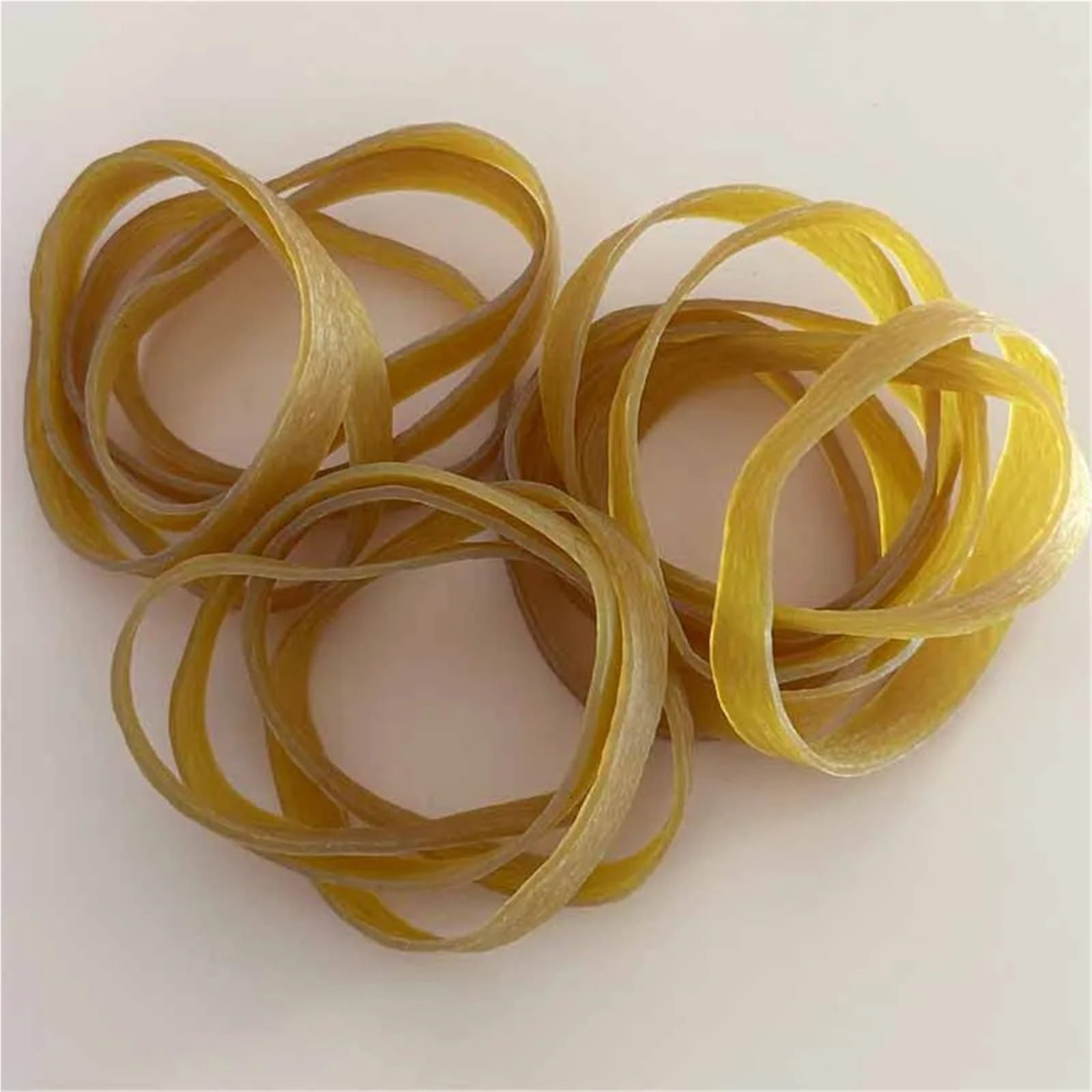 Elastici in silicone 100 pezzi naturali Anello elastico industriale domestico ad alta elasticità Fascia di colore giallo Studenti cancelleria Durevole