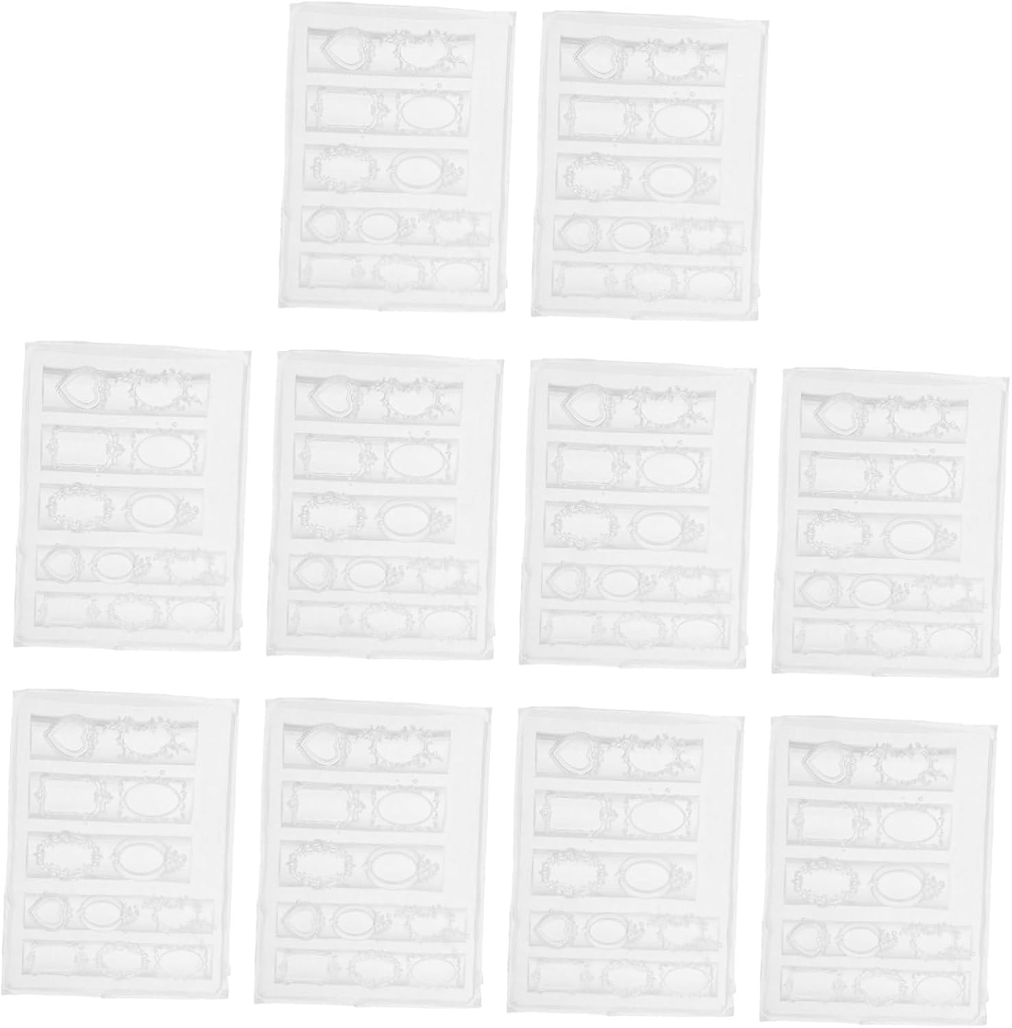 10pcs Silicone Nail Art Frame Template Small Resin Molds for False Nails DIY Manicure Accessories Kit