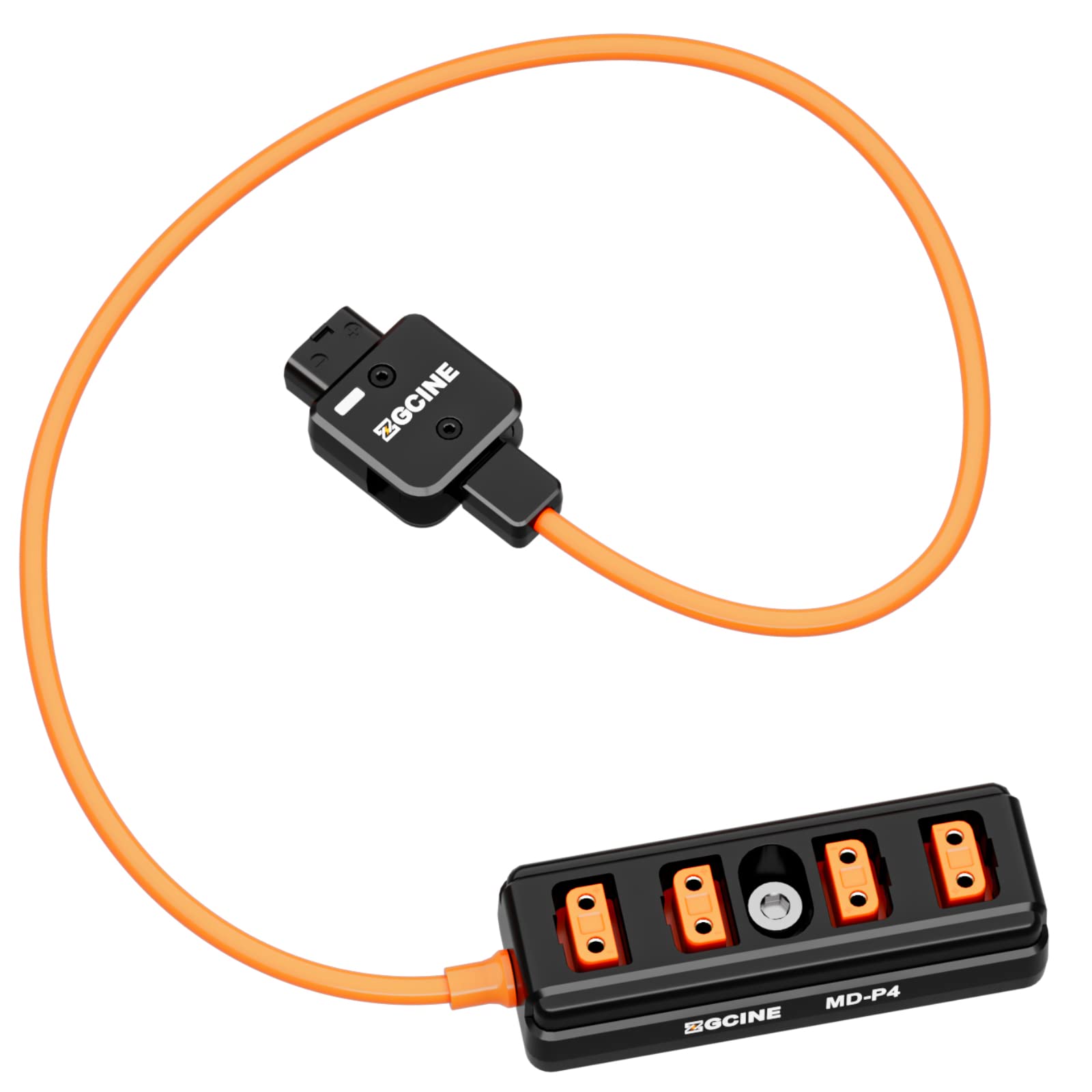 ZGCINE MD-P4 D-Tap Male to 4 Port P-Tap Female Quad Splitter Camera Power Splitter V-Mount Battery Converter Simultaneous Power Supply for Monitors Bright Lights Cameras etc.