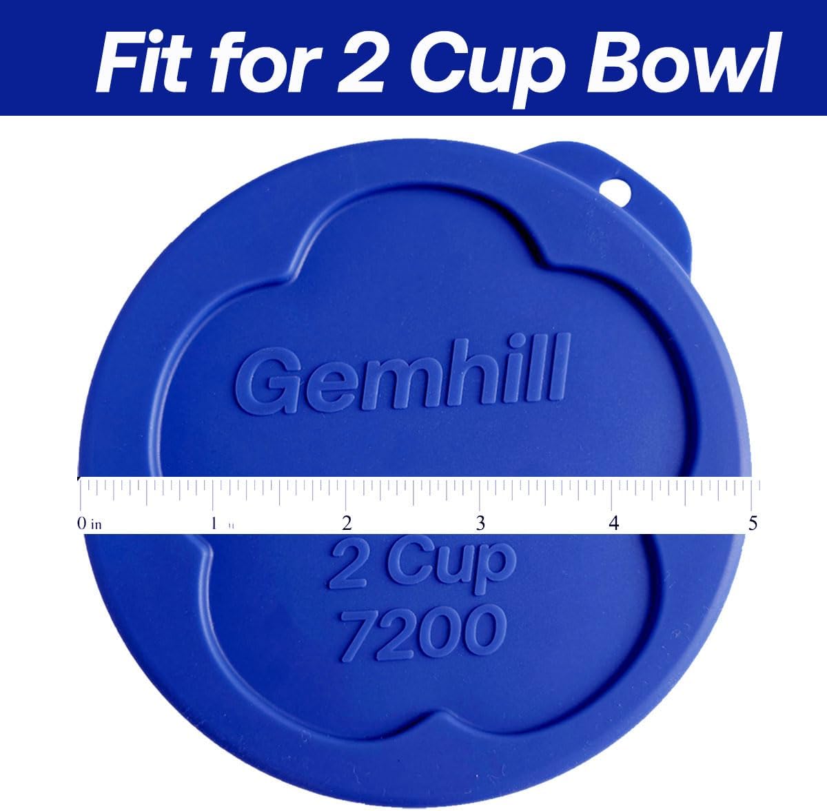 2 Cup Round Silicone Replacement Lids for Pyrex Bowls, Blue 4pcs | Fits Pyrex 7200-PC & Anchor Hocking bowls; BPA-free, Leakproof, Airtight Seal, Dishwasher & Freezer safe, Bowls not included