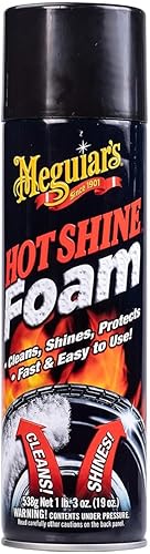 Meguiar G13919 Hot Shine - Espuma para neumáticos en aerosol para neumáticos negros brillantes y ricos, 19 onzas
