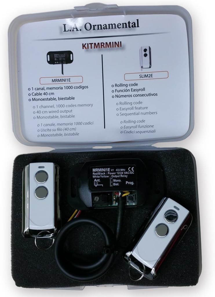 Beninca Bull 624R Gate Opener kit contents including the main unit, receiver, and two remote controls.