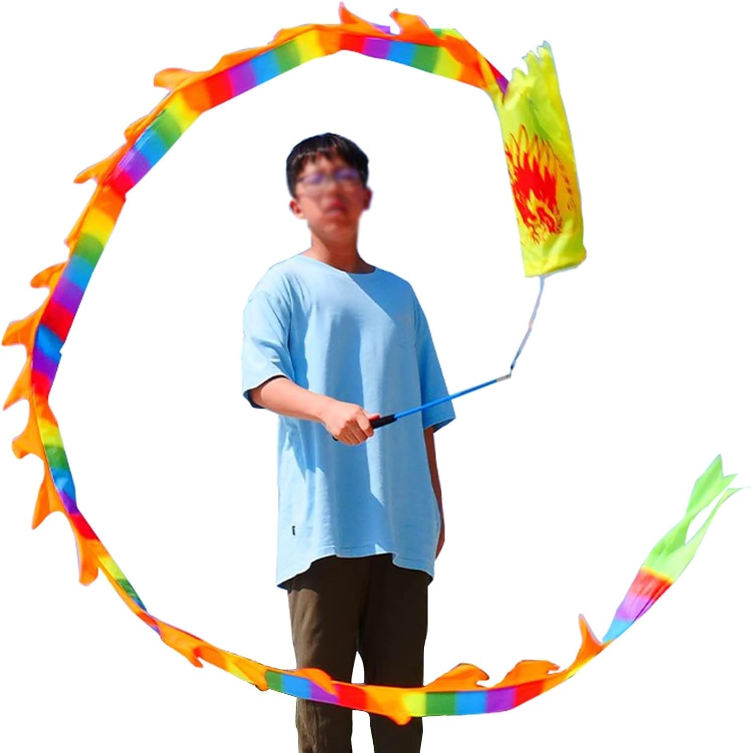 Ruban dragon arc-en-ciel de 2m pour jeu parent-enfant et fitness du Nouvel An