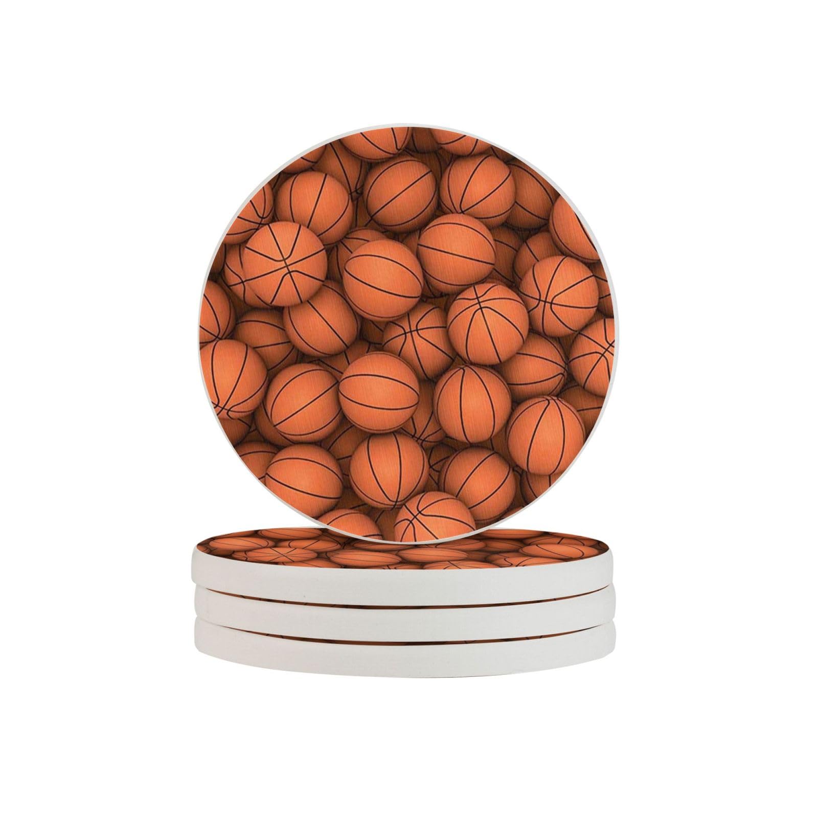 Dessous de verre diatomite basket orange absorbant rond pour verre et tasse