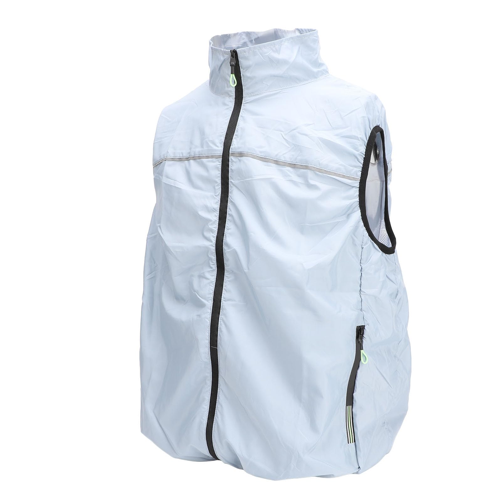 Chaleco de ropa de trabajo con aire acondicionado, con ventilador, alimentación USB, refrigeración de verano, protección laboral, 3 niveles, ajustable, Unisex (L)
