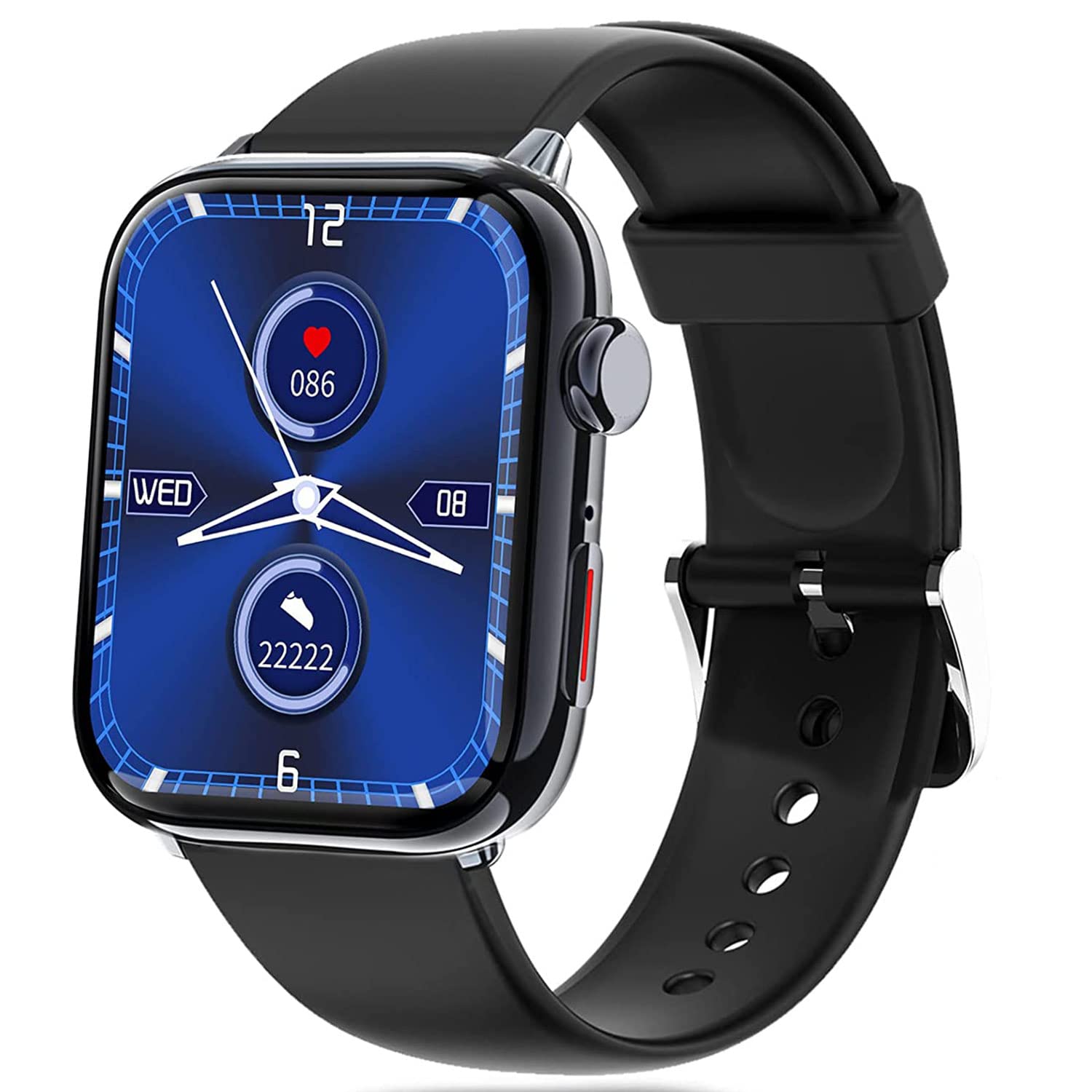 ANCHGPO Smartwatch Uomo Donna,1.83'' smartwatch con whatsapp, Chiamate, Fitness Cardiofrequenzimetro Contapassi Calorie 100+ Sport,Monitor del Sonno Android ios(Nero A (chiamata))