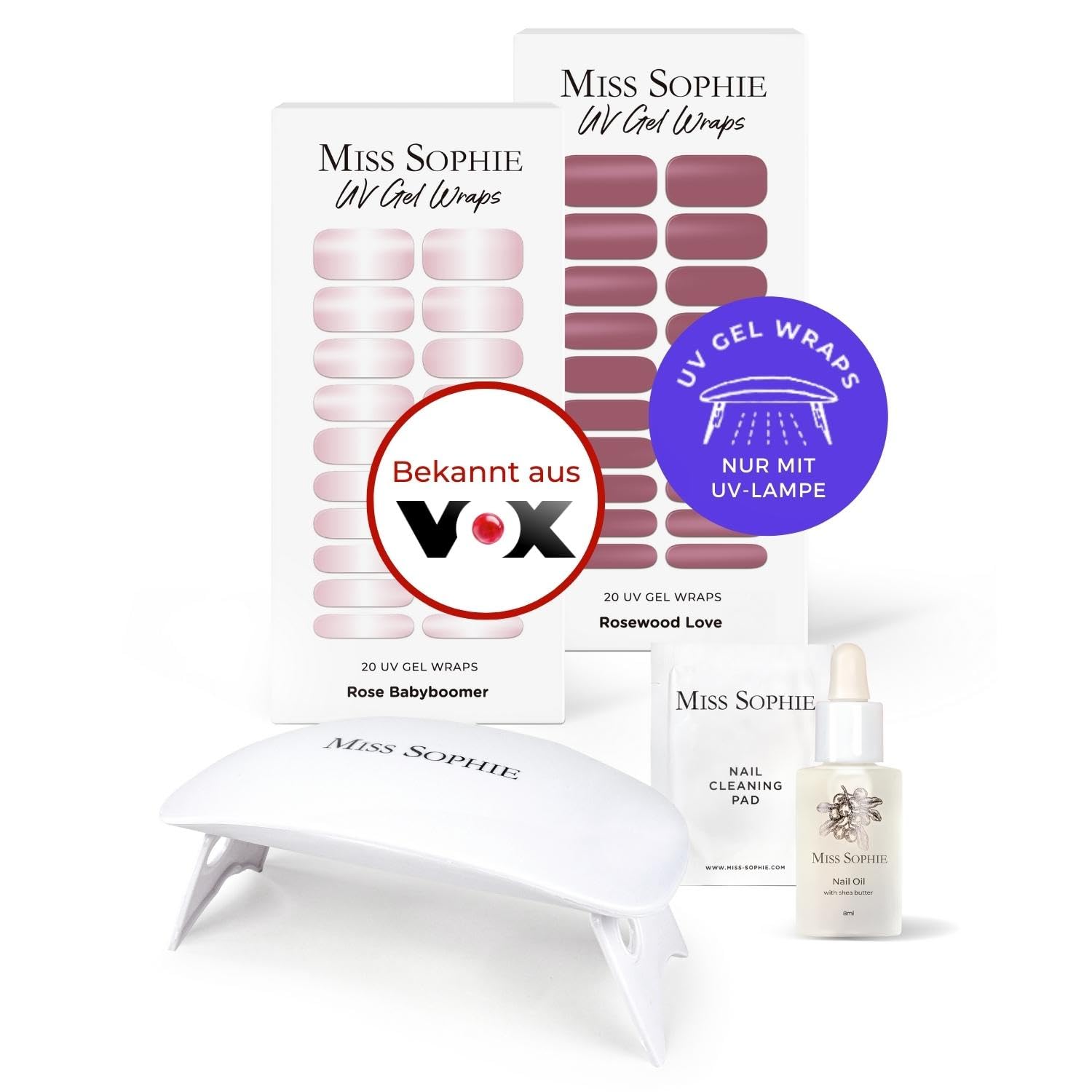 Miss Sophie Starter set pellicole autoadesive UV per unghie Rosewood Love Rose Babyboomer