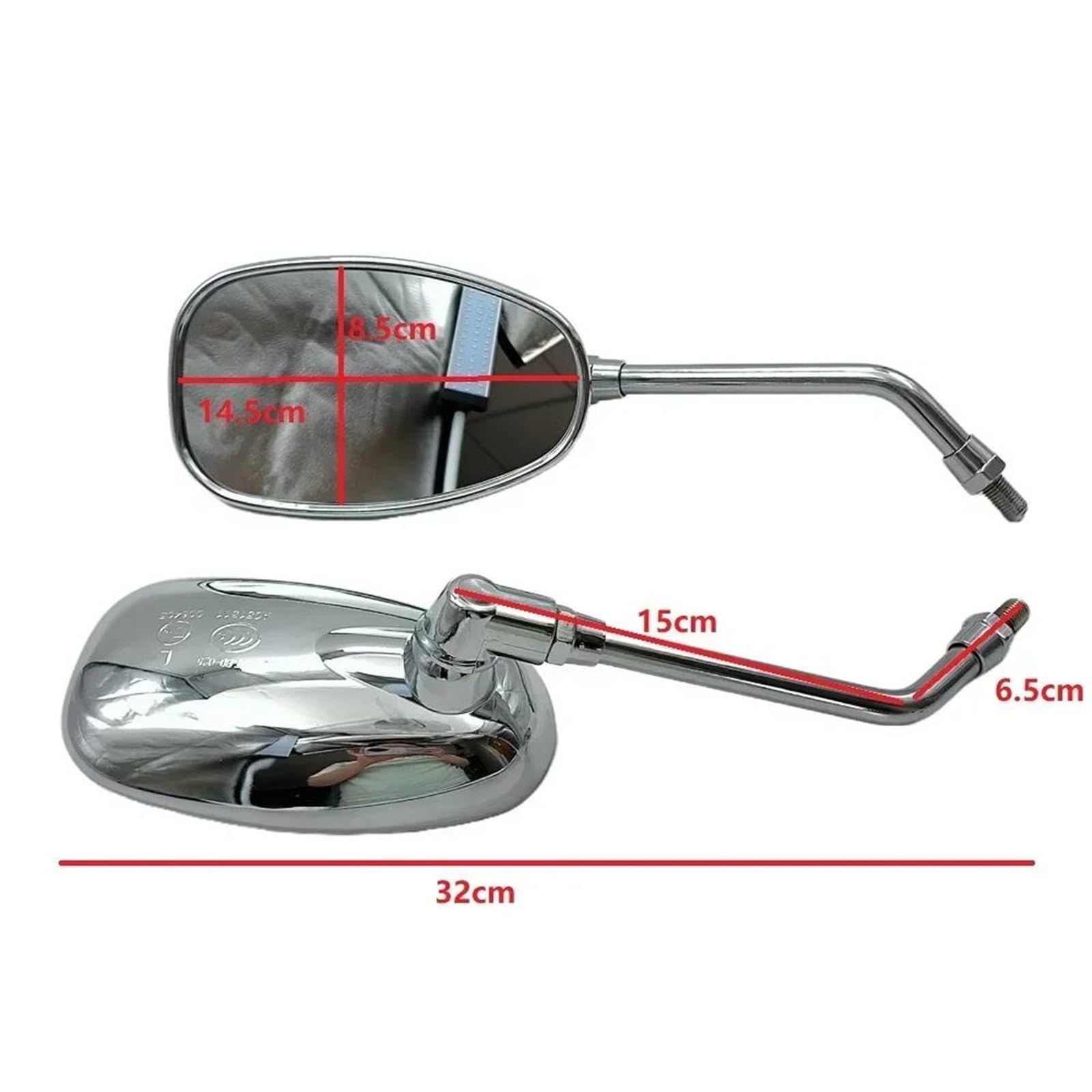 Rétroviseurs Scooter Rétroviseur De Moto 1 Paire 10mm pour Shadow Ace Spirit Magna VT750 Nighthawk 250 VTX1300T VTX1800F1