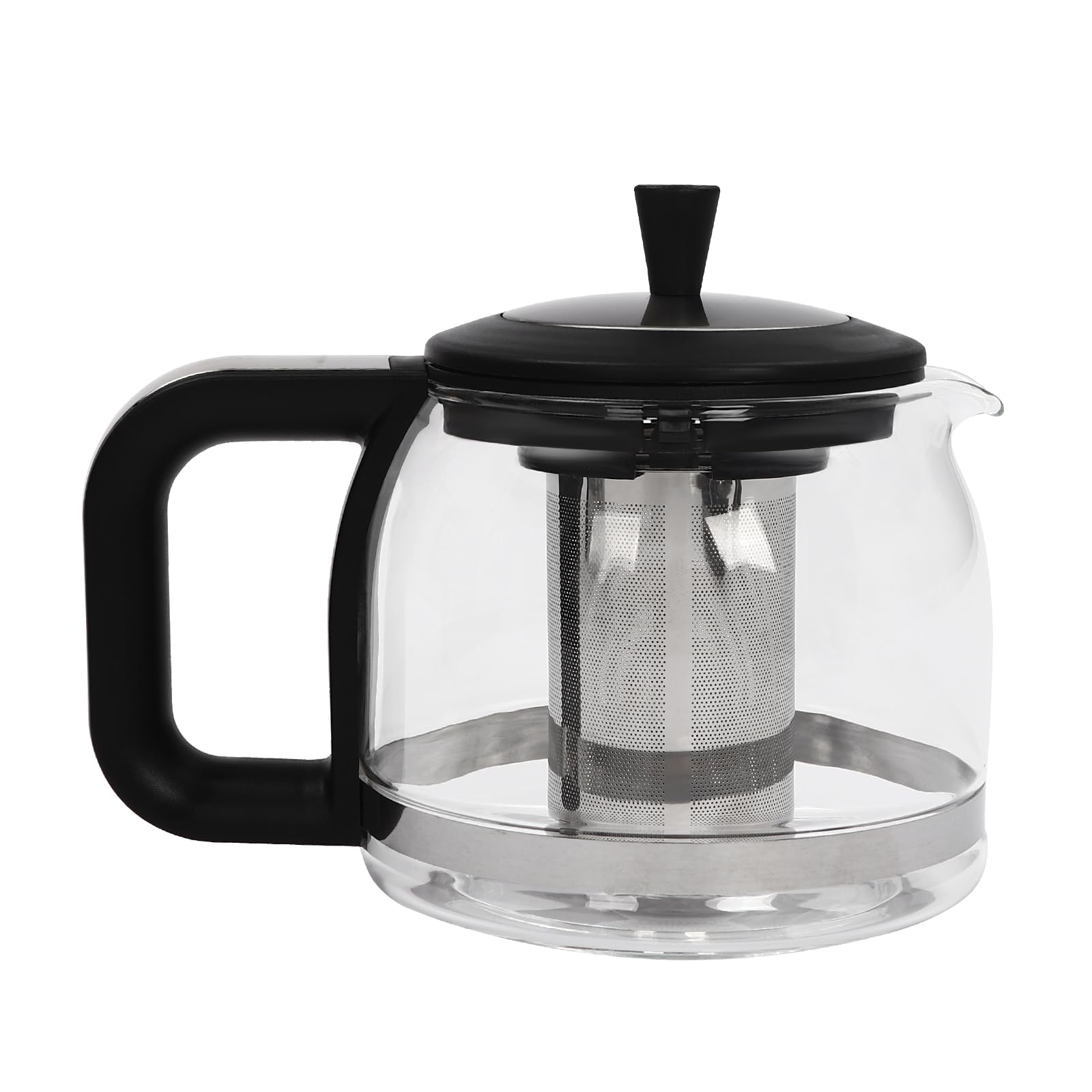 Hervidor de agua de cristal, 1800 W, tetera eléctrica con hervidor de agua de 2,5 L y tetera de 1 L, 5 temperaturas preestablecidas (65 ℃/80 ℃/90 ℃/95 ℃/100 ℃), apagado automático, protección contra