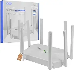 Repetidor Wi-Fi – Roteador Wi-Fi Dual Band 1200Mbps, 8 Antenas Alta Performance, 5GHz e 2.4GHz, Alcance Estendido para Casa e Escritório, Elimina Pontos Mortos com Sinal Estável