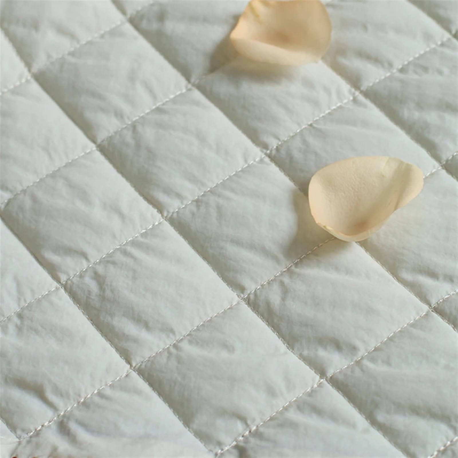 Tessuto cotone Tessuto trapuntato in cotone e lino, fai da te, cucito, patchwork, tre strati, for cappotto imbottito, giacca, casa, abbigliamento per Ricamo(White,100X150CM)
