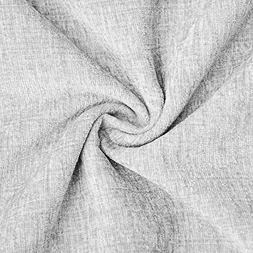 Image of CaliTime Pack of 2 Cozy Throw Pillow Covers Cases for Couch Sofa Home Decoration Solid Dyed Soft Chenille 12 X 12 Inches Moonbeam Gray