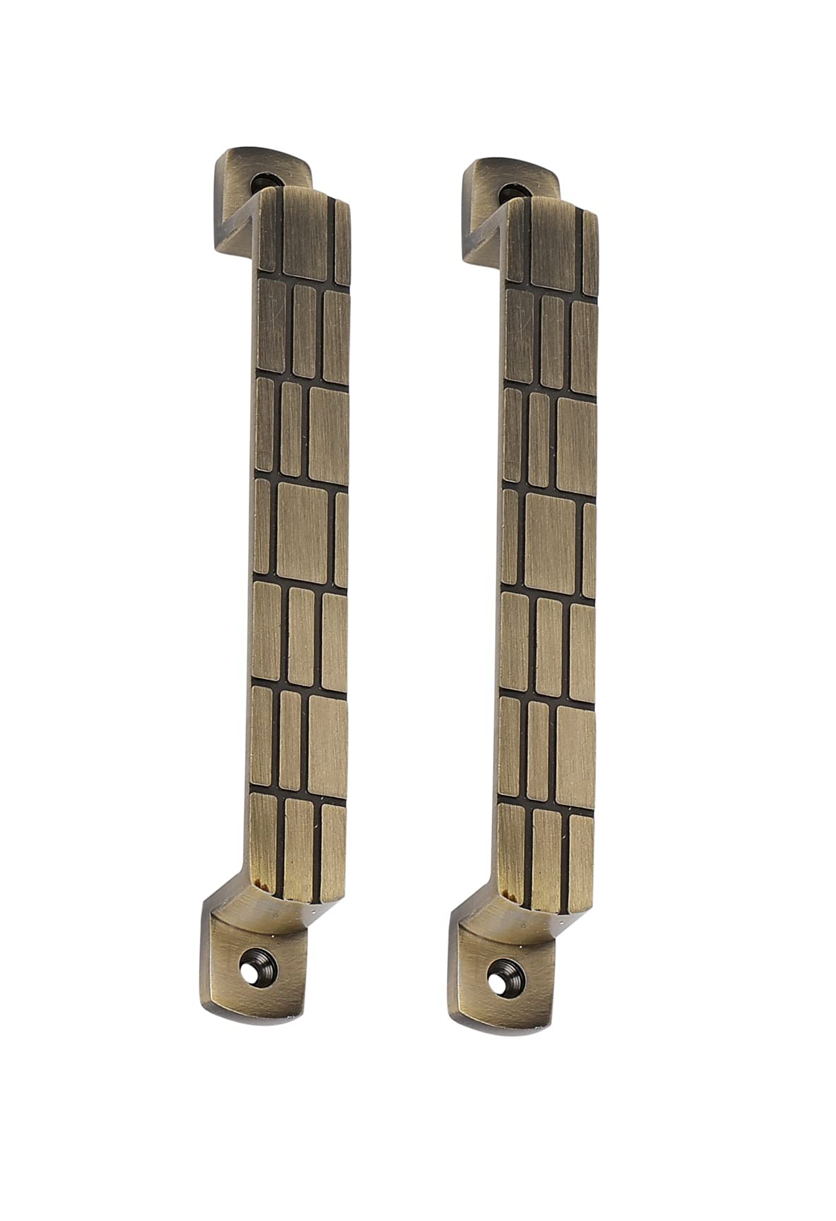 WSKDoorware Brass Antic Finish Main Door and Wardrobe Cabinet Handle Size 7 Inch Pack of 2 Pcs DF1409-002