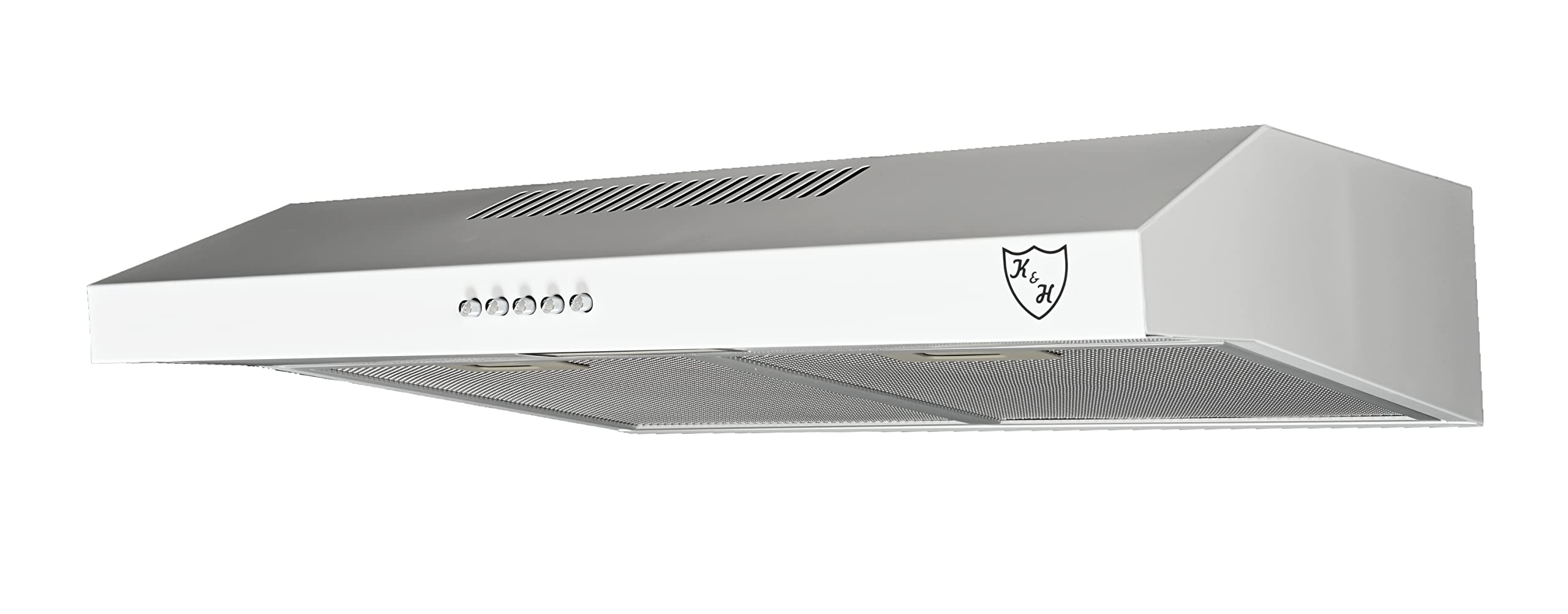 K&H Dunstabzugshaube 60cm Unterbauhaube Umluft Abluft Metall Fettfilter LED Beleuchtung 175 m³/h Energieklasse A Weiß