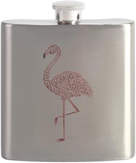CafePress Funky Tribal Flamingo Flask 7 oz Stainless Steel Drinking Flask