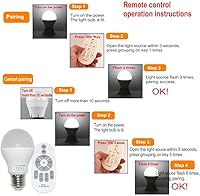 Vista 6 de Bombillas LED inteligentes E27 de 6 W regulables con control remoto inalámbrico de 3 zonas de 2.4 GHz, temperatura de color ajustable (cálido/frío)
