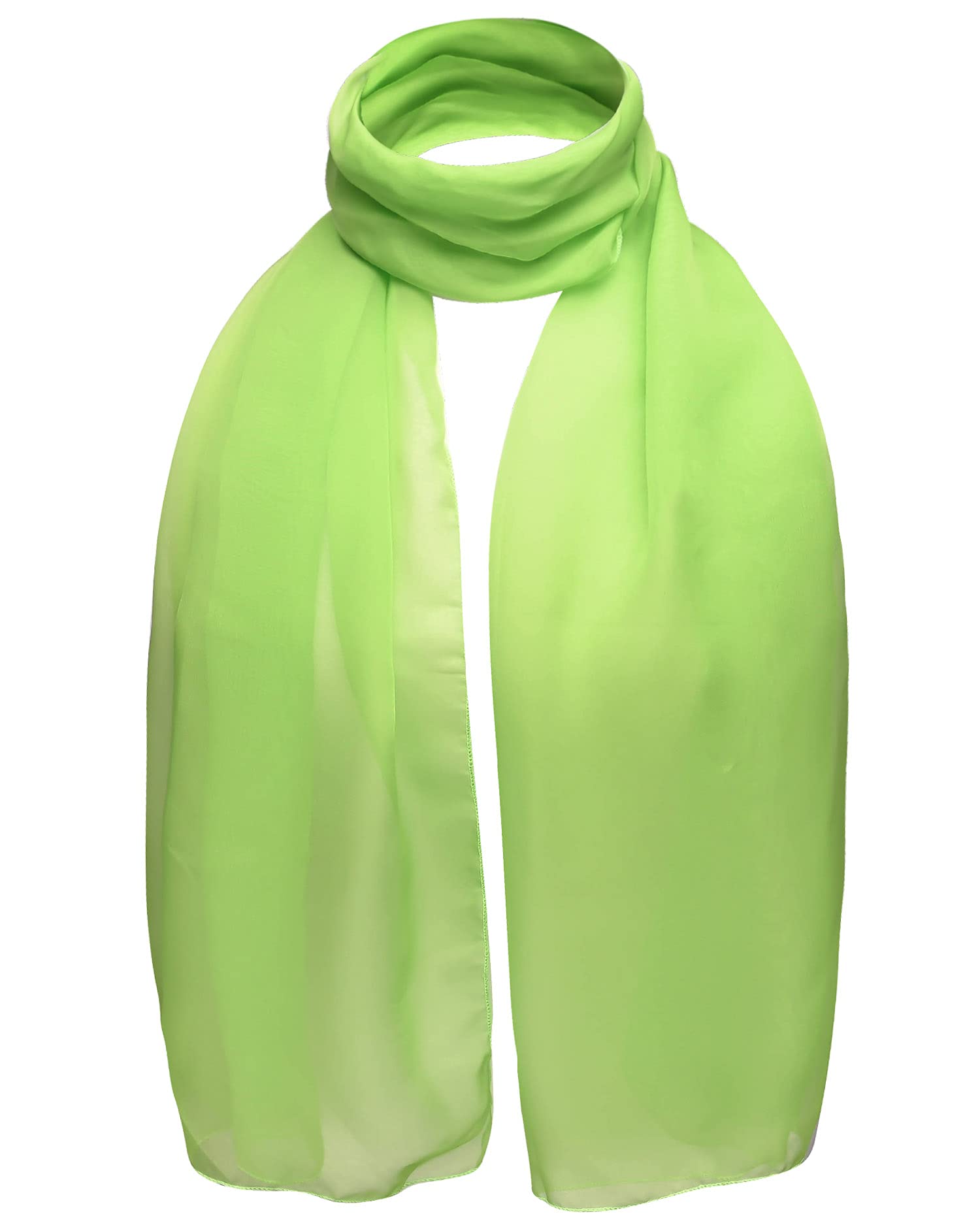 Basic Sense Women's Light Green Plain Chiffon Soft Sheer Scarf,