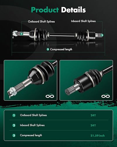 Vista 686 de SCITOO 1333081 1333947 Eje CV trasero izquierdo derecho para 2016-2020 para Polaris General 1000 2017-2020 para Polaris General 4 1000 2015-2018