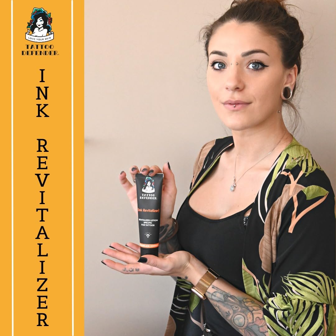 Tattoo Defender Ink Revitalizer 100 ml Crema Mantenimiento Tatuajes Refresca Colores Negro