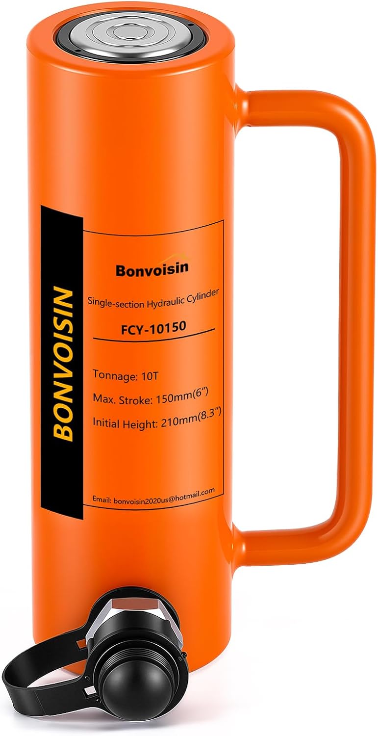 Bonvoisin Hydraulic Ram Cylinder 10T Hydraulic Jack Porta Power 6" Stroke Long Ram Single Acting Lifting Cylinders for Machinery Shipbuilding