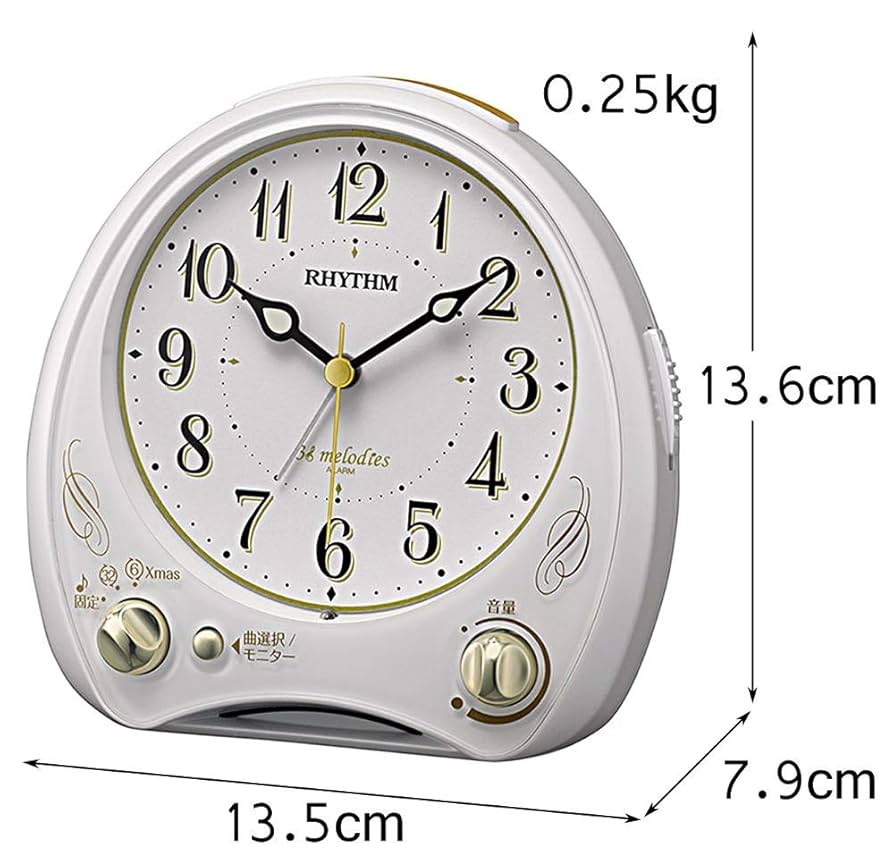 Amazon.co.jp: リズム(RHYTHM) 目覚まし時計 メロディ付き 連続