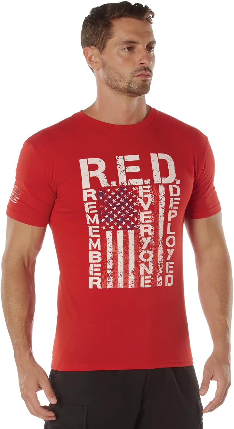 Rothco Athletic Fit R.E.D. (Remember Everyone Deployed) T-Shirt – Short Sleeve Graphic Tee