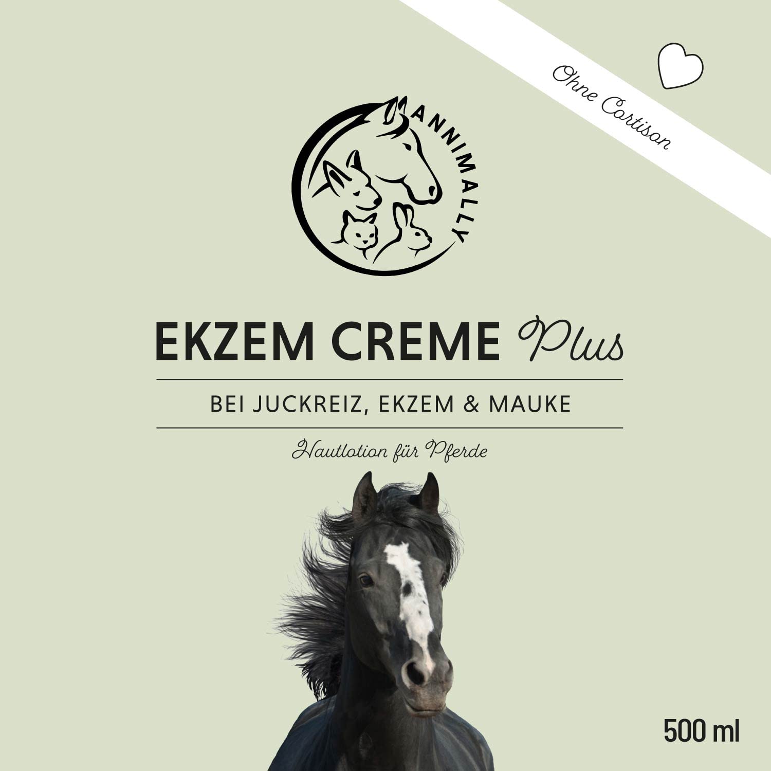 Annimally Crème de Soin Plus 500 ML pour Chevaux – Crème hydratante et apaisante avec D-Panthénol et Huile de Camomille – Soin de la Peau Sensible, sèche et sujette aux irritations