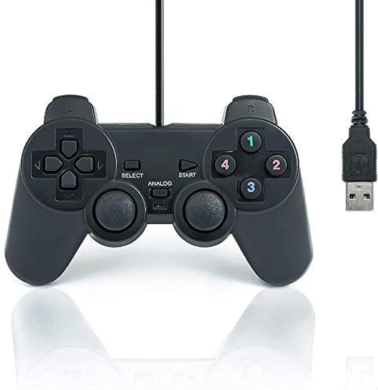 QUMOX-control USB con cable, controlador de juegos, Joypad Joystick para PC, computadora y portátil