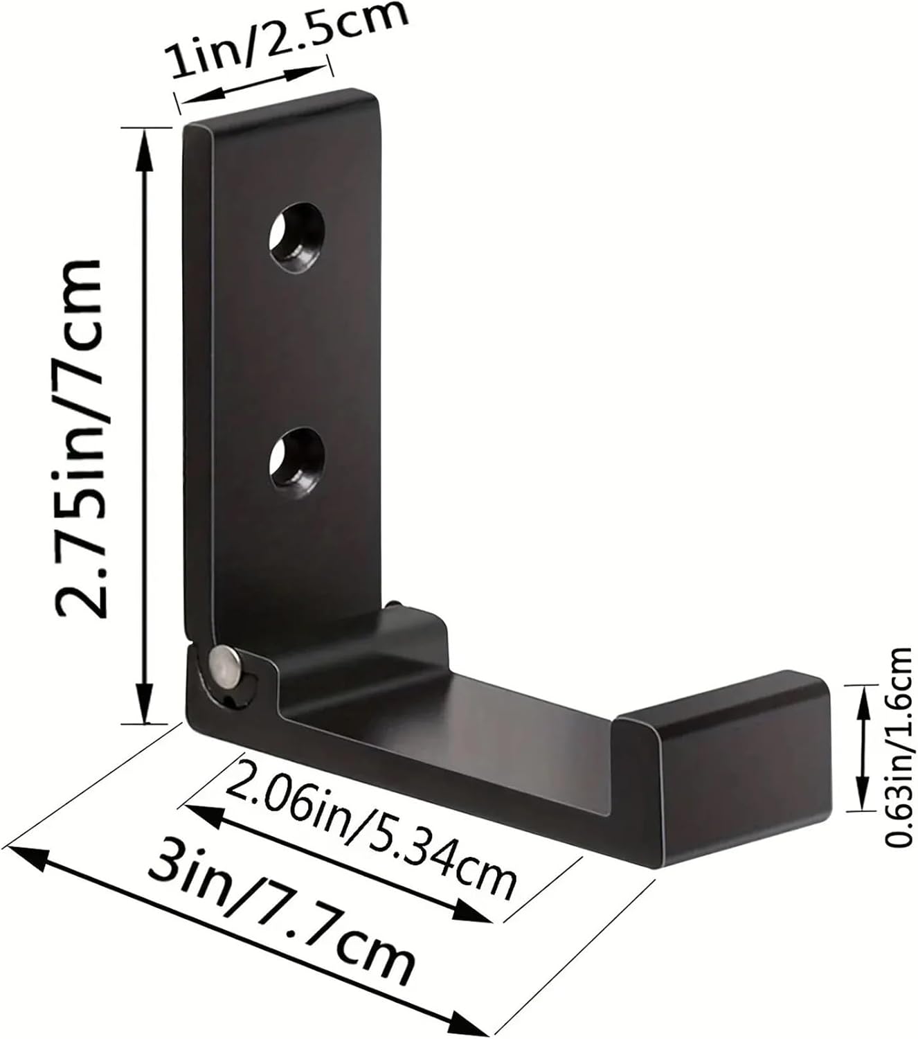 4pcs Heavy-Duty Aluminum Alloy Folding Coat Hooks - Wall Mounted, Rust Resistant Folding Hooks for Hanging Coats Towels Hats Bag(4pcs Black G1800B)